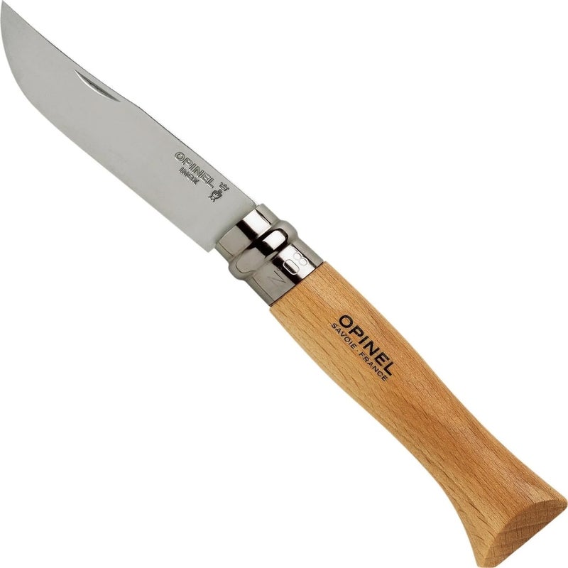 Opinel No.08 Stainless Steel Folding Knife with Sheath - Image 1