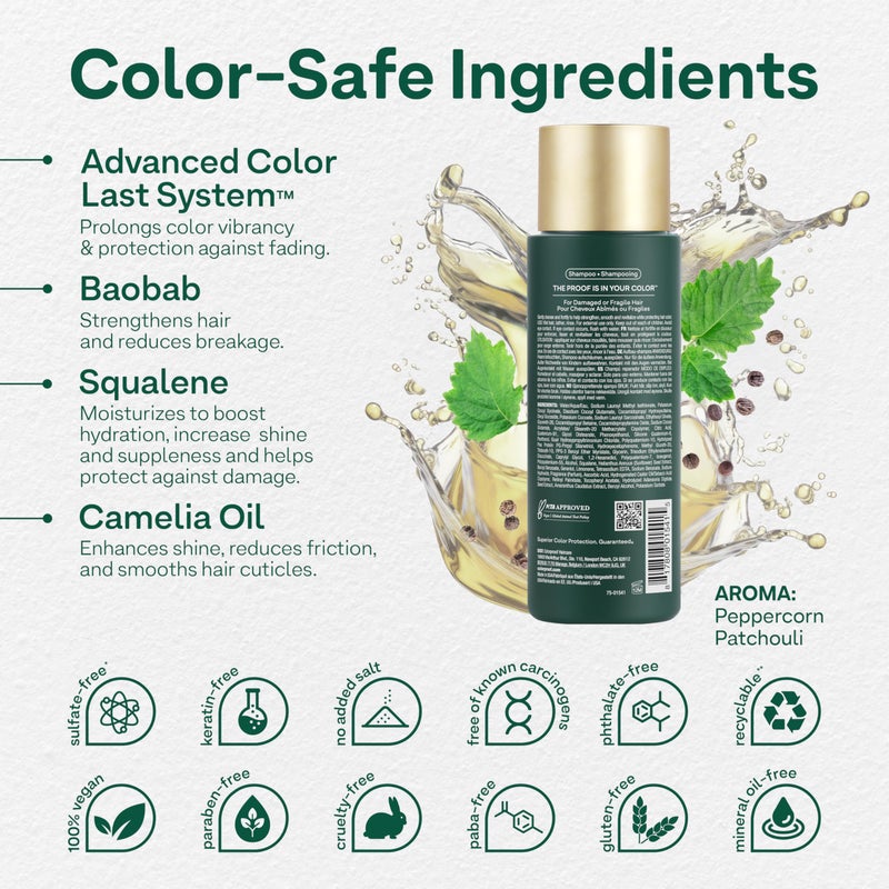 Colorproof Baobab Recovery Shampoo 8.5 Fl. Oz. Sulfate Free Shampoo, Strengthening Shampoo for Color Treated Hair w/Peppercorn Patchouli Scent - Image 2