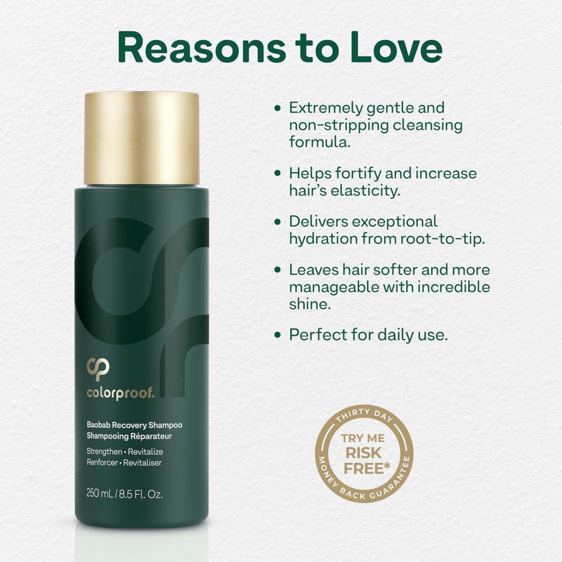 Colorproof Baobab Recovery Shampoo 8.5 Fl. Oz. Sulfate Free Shampoo, Strengthening Shampoo for Color Treated Hair w/Peppercorn Patchouli Scent - Image 3