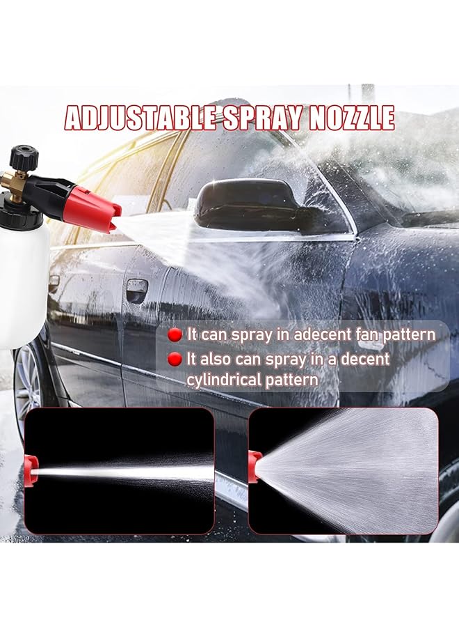 X Spring Adjustable Snow Foam Cannon, Professional Car Foams For Pressure Washer, Heavy Duty Foam Lance With 0.6 Cm Quick Connector, 1L Bottle, Ideal For Car Washing And Detailing - Image 5