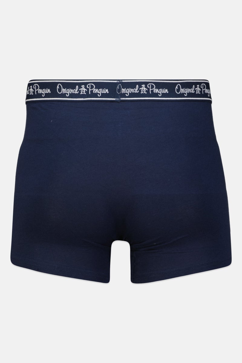 Men 3 Pieces Brand Logo Boxer Briefs, Navy/Grey/Lilac