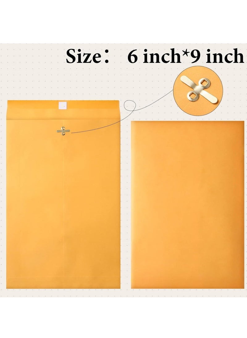 SYOSI 120 Pcs Manilla Envelopes Clasp Envelopes Bulk Brown Kraft Catalog Envelopes with Clasp Closure and Gummed Seal 28lb Heavyweight Paper Envelopes (6 x 9 Inch)  - Image 3