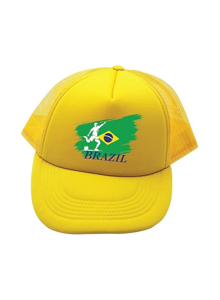 Brazil Sports Cap With Adjustment Plastic Snap Closure For Men And Women - Image 1