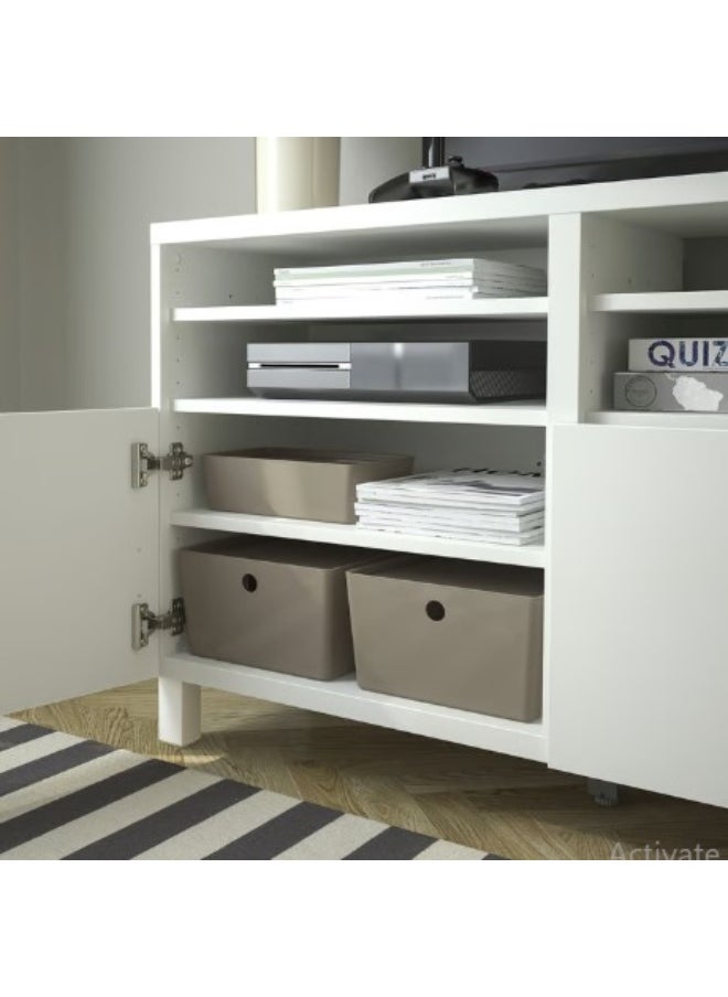 IKEA (IKEA) Box, dark grey-beige, 26x35x15 cm  - Image 4