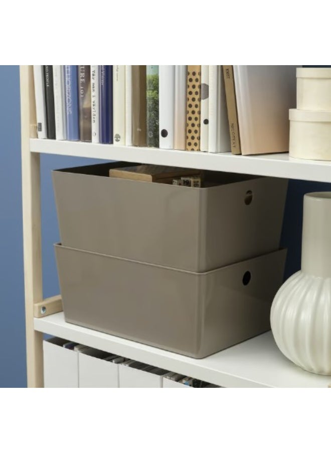 IKEA (IKEA) Box, dark grey-beige, 26x35x15 cm  - Image 5
