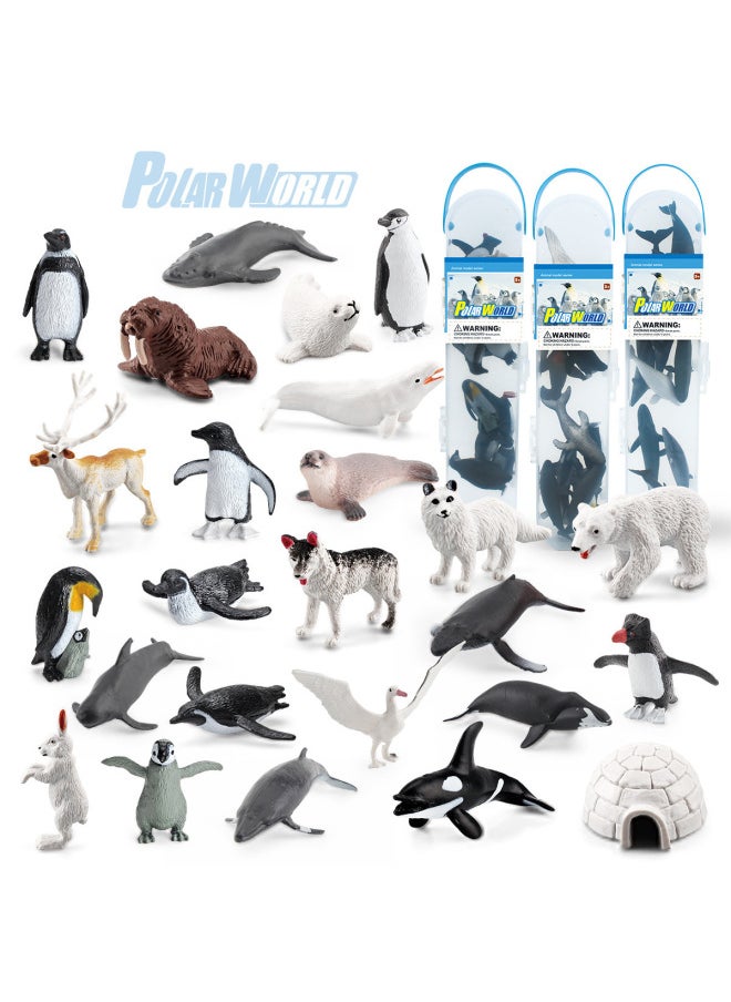 null - Simulation Antarctic Arctic Penguin And Whale Storage Box Model Set Mini Polar World Animal Ornaments-Color:BL-1195B Whale Set 182g - Image 1