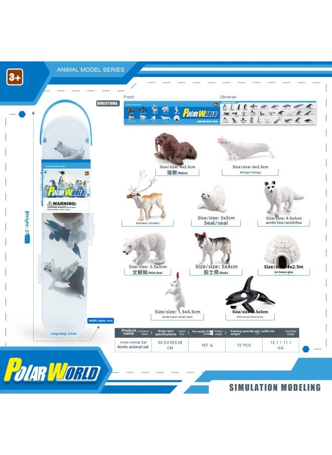 null - Simulation Antarctic Arctic Penguin And Whale Storage Box Model Set Mini Polar World Animal Ornaments-Color:BL-1195B Whale Set 182g - Image 1