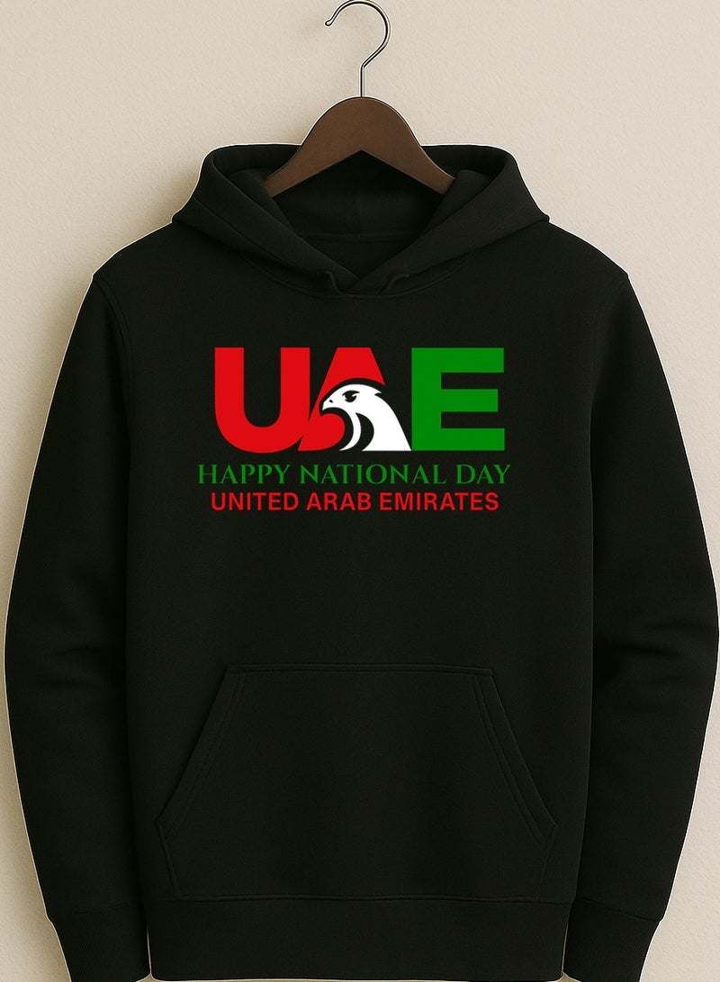 UAE Falcon Hoodie – Happy National Day Bold Flag Design | Unisex Emirati Heritage Hoodie - Image 2