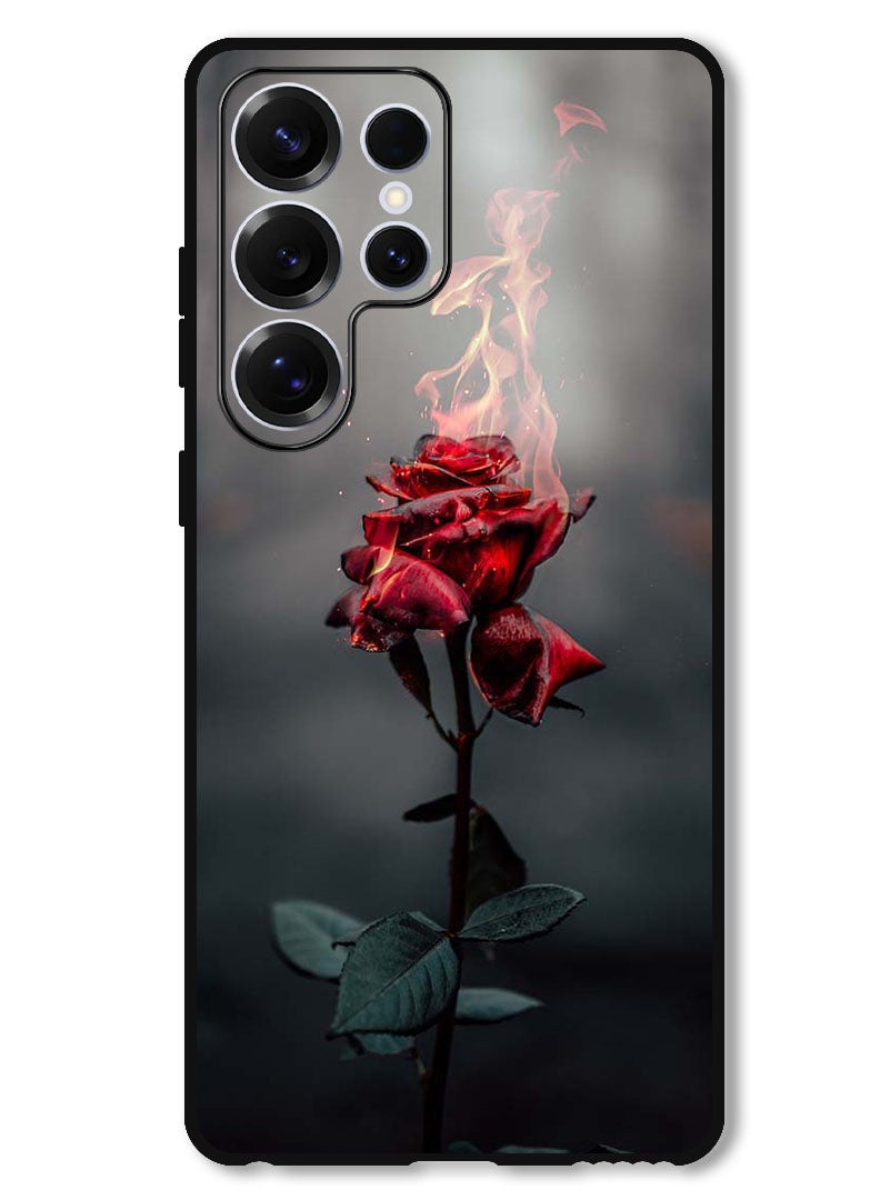 Theodor Protective Case Anti Scratch Shock Proof Bumper Cover For Samsung Galaxy S25 Ultra Burning Red Rose - Image 1