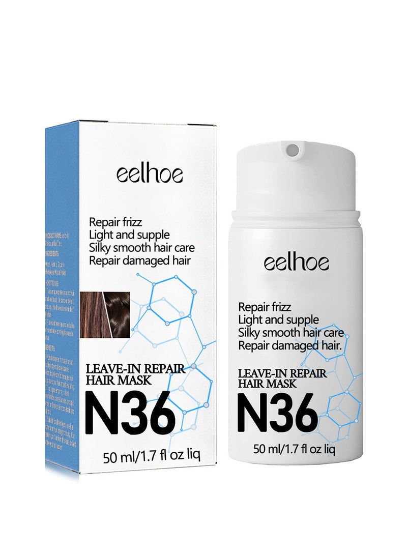 EELHOE Leave-In Repair Hair Mask, Molecular Hair Mask, Repairs Dry or Damaged Hair, Silky Smooth Hair Care, Reverse Hair Damage from Bleach, Color, Chemical Services u0026 Heat,Suitable for All Hair Types 50ml - Image 1