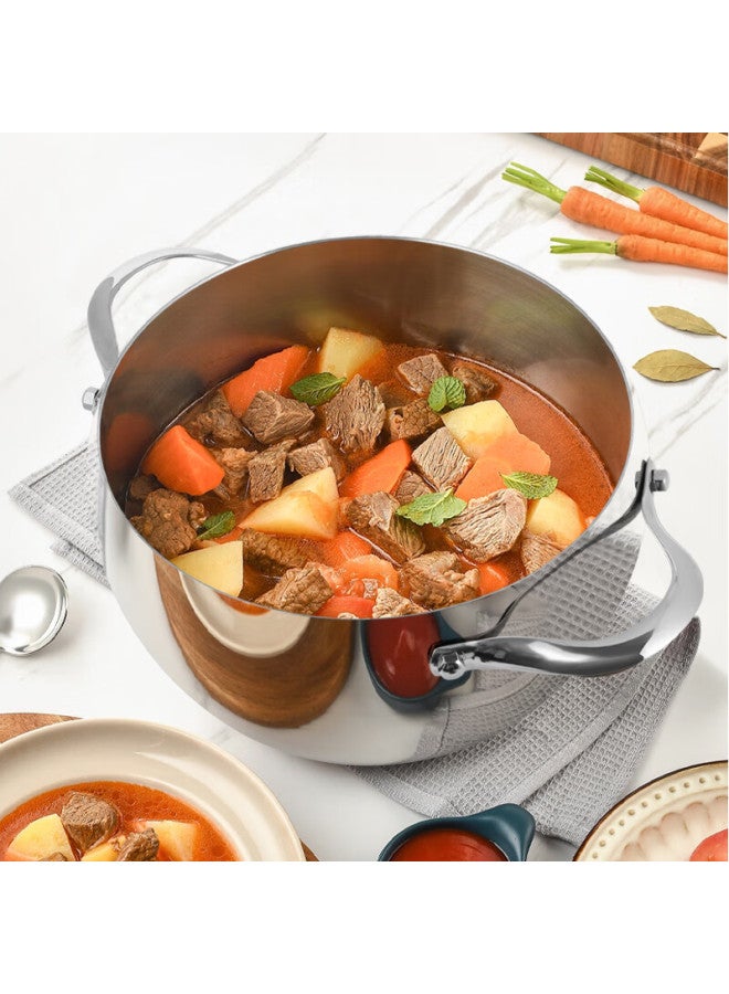 Olofe 316 Stainless Steel Apple Soup Pot Baby Food Pot Thickened Bottom Porridge Soup Pot Stew Pot 20cm - Image 2