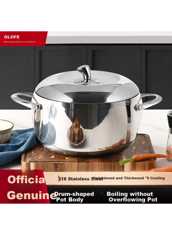 Olofe 316 Stainless Steel Apple Soup Pot Baby Food Pot Thickened Bottom Porridge Soup Pot Stew Pot 20cm - Image 5