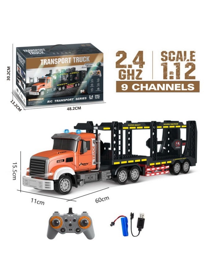 إسكدنيا مقطورة حاوية كهربائية للتحكم عن بعد مع موسيقى خفيفة، حاوية محاكاة مركبة نقل مزدوجة الطبقة، لعبة أطفال للرجال - اللون: 9006-2 مقطورة نقل مزدوجة الطبقة للتحكم عن بعد مع موسيقى خفيفة - النسبة: العبوة 4 - Image 1