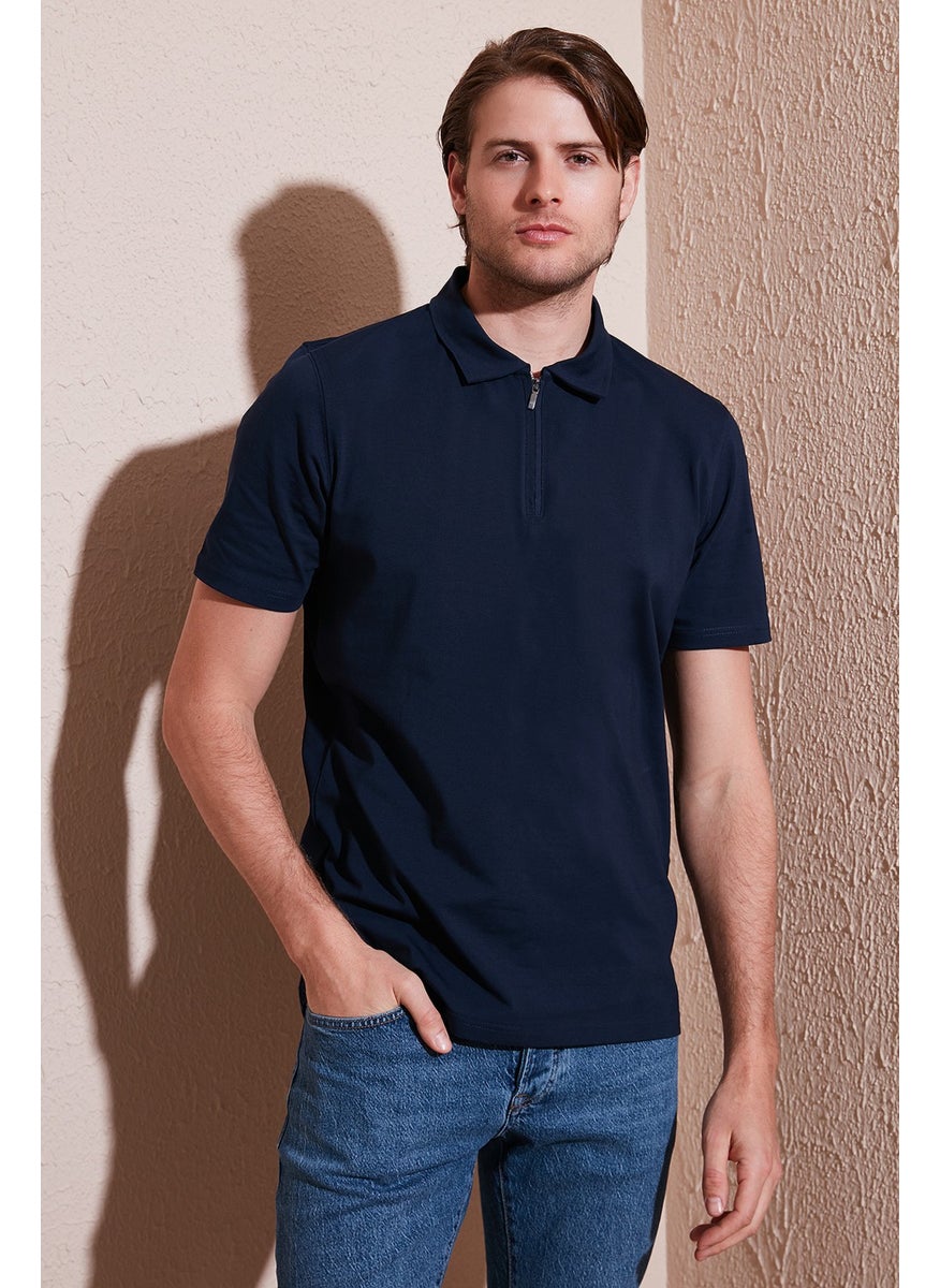 Cotton Regular Fit Half Zipper Polo Neck T Shirt Men's Polo Neck T Shirt 5902972 - pzsku/ZEAACDA715F8C3689B835Z/45/_/1741257105/f9fa4569-bcfe-4251-909a-4804162d57be