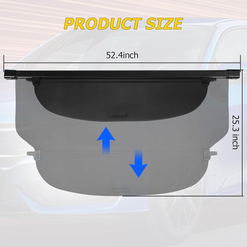 AUXMART for Honda CRV Retractable Cargo Cover 2017-2022 Waterproof Rear Trunk Cargo Cover Security Cargo Cover Shielding Shade Compatible with Honda CRV Accessories 2018 2019 2020 2021 - Image 2