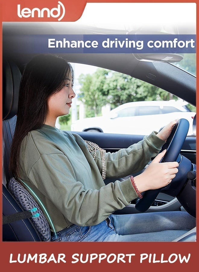 LENND Lumbar Support Pillow for Office Chair, Car Lumbar Pillow Lower Back Pain Relief, Memory Foam Back Cushion with 4D Mesh Cover and Adjustable Straps, Ergonomic Chair Back Pillow for Car,Bed, Gaming（black） - Image 4