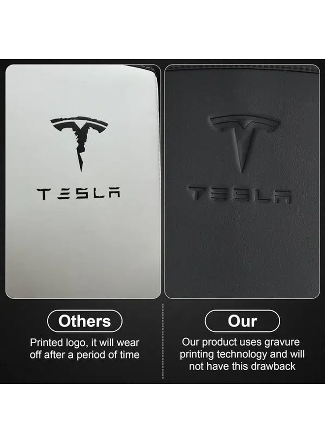 Black Ergonomic Faux Leather Console Cover For Tesla Model 3 And Model Y With Anti Scratch Surface Easy Installation And Secure Interior Fit - Image 3