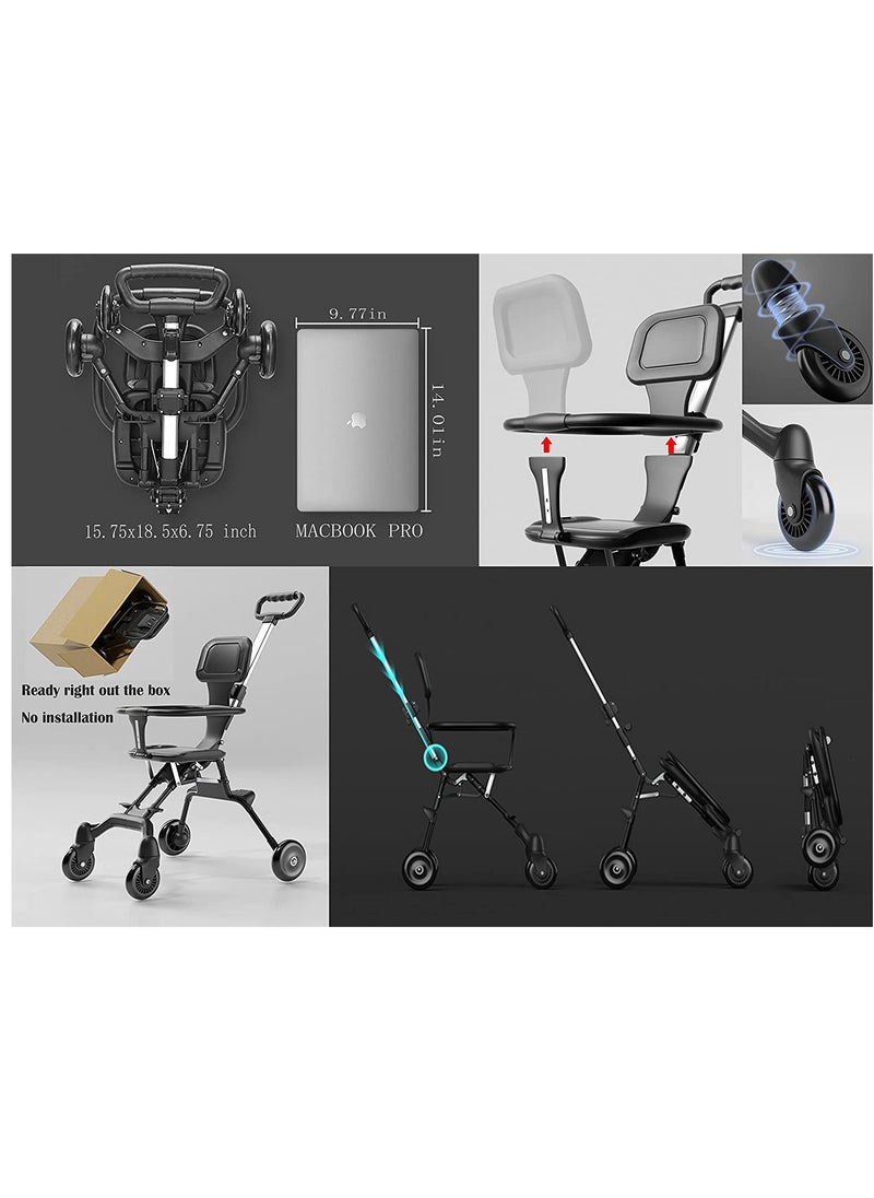 Generic Kids Stroller Compact Baby Stroller Lightweight Travel Stroller with Adjustable Handles and Backrest One-Hand Fold For Overhead Airplane Storage, Shopping Walking Travel  - Image 4