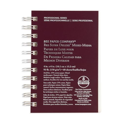 Bee Paper Company ورق النحل - 4" × 6" دفتر رسم مختلط فائق الفخامة، 60 ورقة - Image 1