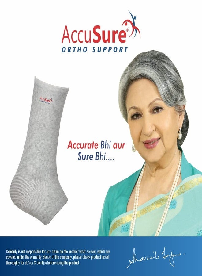 AccuSure Pair of Bamboo Yarn 4 Way Stretchable Bi-Layered Construction Ankle Compression Support Joint Pain Relief, Sprains, Tendonitis Reduce, For Men & Women- Medium - Image 4