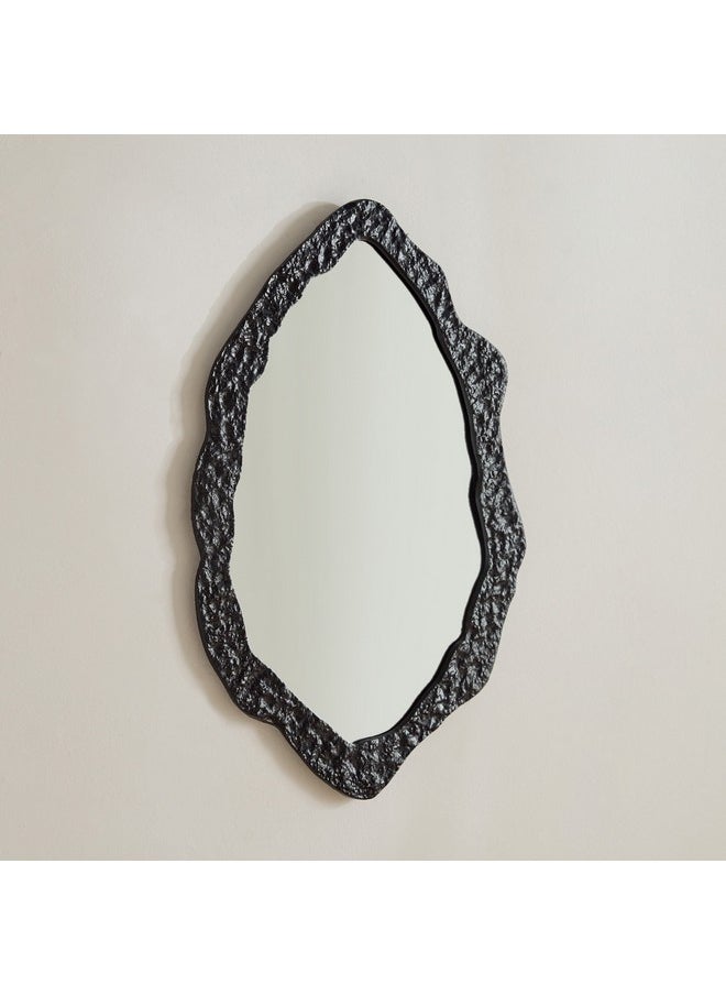 Home Box Rayon Aluminium Premium Round Organic Shape Mirror 43 x 2 x 70 cm  - Image 1