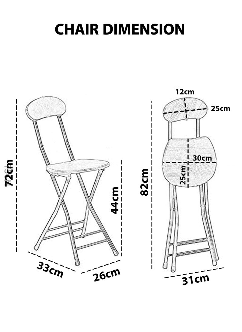 Toshonics Foldable Wooden Square Table And 2 Folding Chairs Seats Metal For Breakfast Computer Laptop Desk Office Workstation Kitchen Balcony Home Dining Outdoor Picnic Beach Desert Camping  - Image 5
