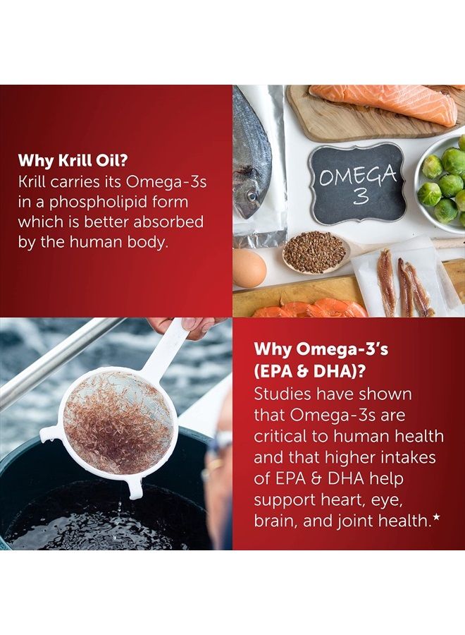 Megared MegaRed #1 Doctor Recommended Krill Oil Brand - 1000mg Omega 3 Supplement with EPA, DHA, Astaxanthin & Phospholipids, Supports Heart, Brain, Joint and Eye Health, No Fish Oil Aftertaste - 60 Softgels  - Image 5