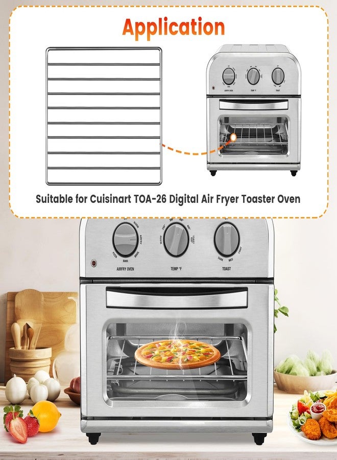 GWY رف سلكي لقلاية الهواء من GWY، متوافق مع قلاية الهواء وفرن التحميص الحراري من Cuisinart طراز TOA-26 و28 وAFR-25، سلة قلاية هواء من الفولاذ المقاوم للصدأ مقاس 11.2 بوصة × 10 بوصات، قطع غيار وملحقات، آمن للغسل في غسالة الأطباق - Image 3