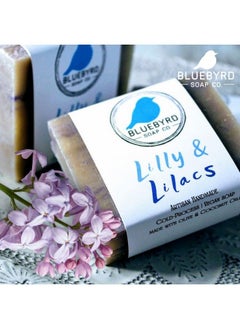 BLUEBYRD SOAP CO. Lilac & Lilies Floral Soap Bar For Women | Luxury Perfumed Soap For Daily Use & Guest Soap | Cruelty Free & Eco Friendly | Vegan Cold Pressed Hand Soap & Body Soap Bars For Women (Lilac)  - Image 3