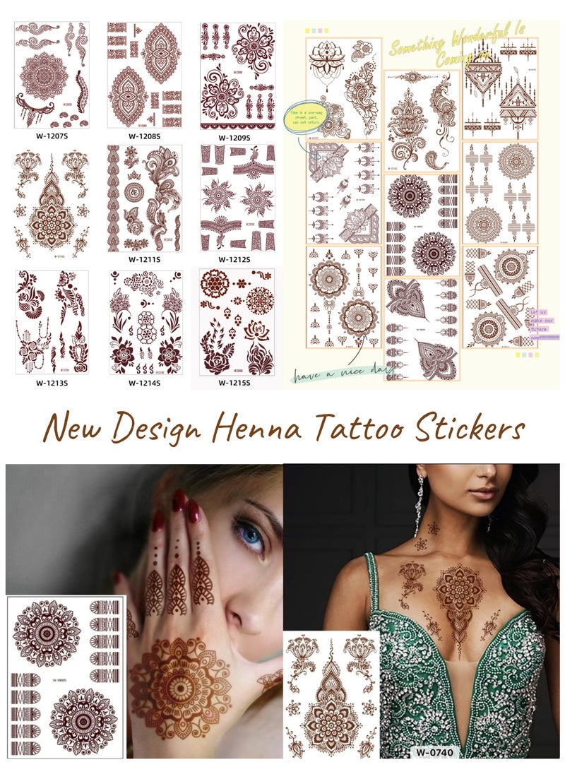 18 Sheets Henna Temporary Tattoo Stickers Mehndi Design Full Hand Brown - pzsku/ZEAAD6B59407286B8F356Z/45/_/1737083558/fe0e608c-af8f-4684-8c36-a27ac2dd5b3d