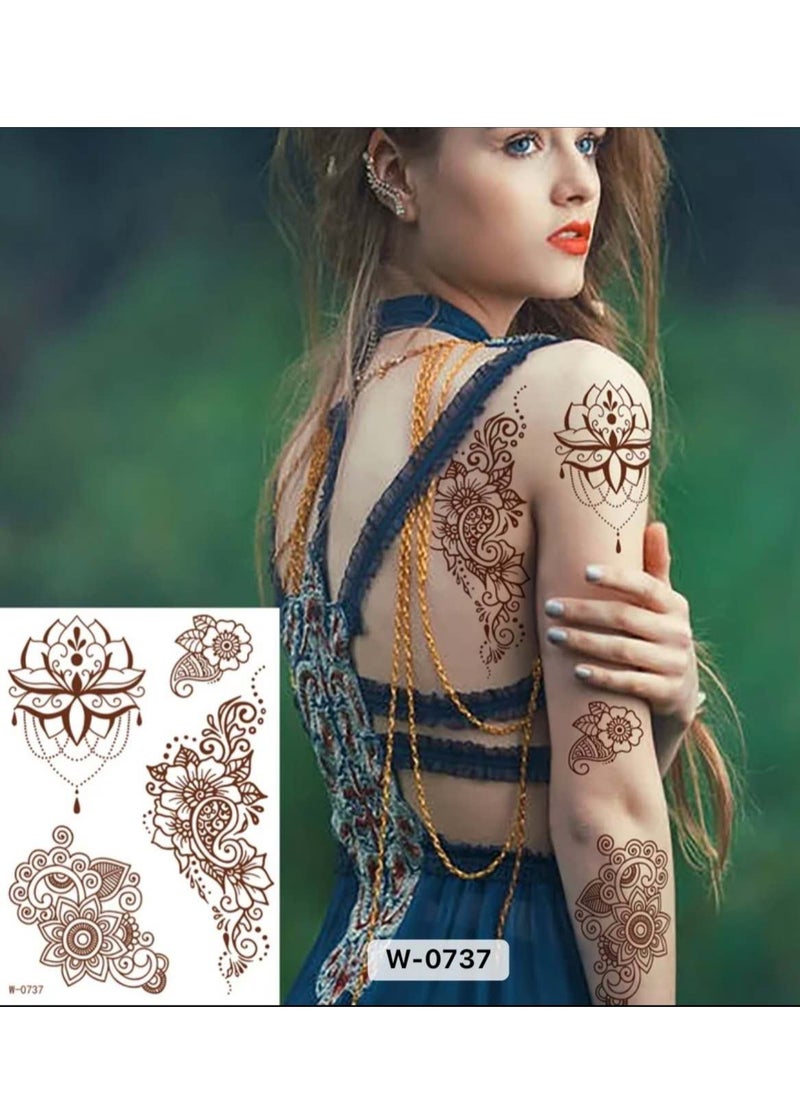 18 Sheets Henna Temporary Tattoo Stickers Mehndi Design Full Hand Brown - pzsku/ZEAAD6B59407286B8F356Z/45/_/1737083579/38db60c9-cab4-4246-9479-cc8f85e4d3cc