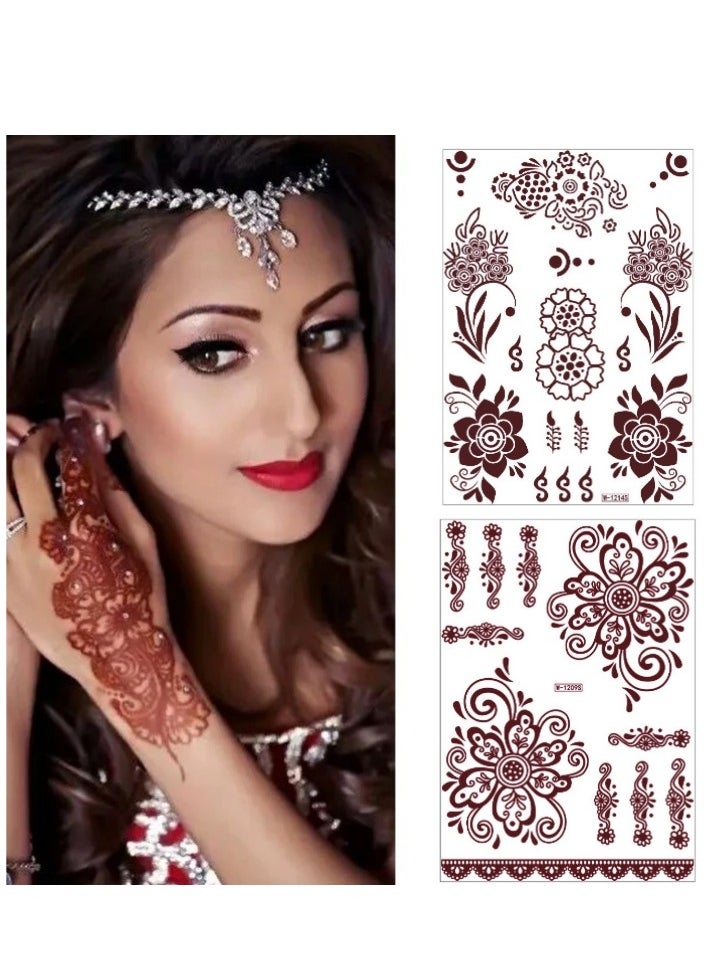 18 Sheets Henna Temporary Tattoo Stickers Mehndi Design Full Hand Brown - pzsku/ZEAAD6B59407286B8F356Z/45/_/1737083691/59983e5c-daae-4537-8939-1347ab3a8940