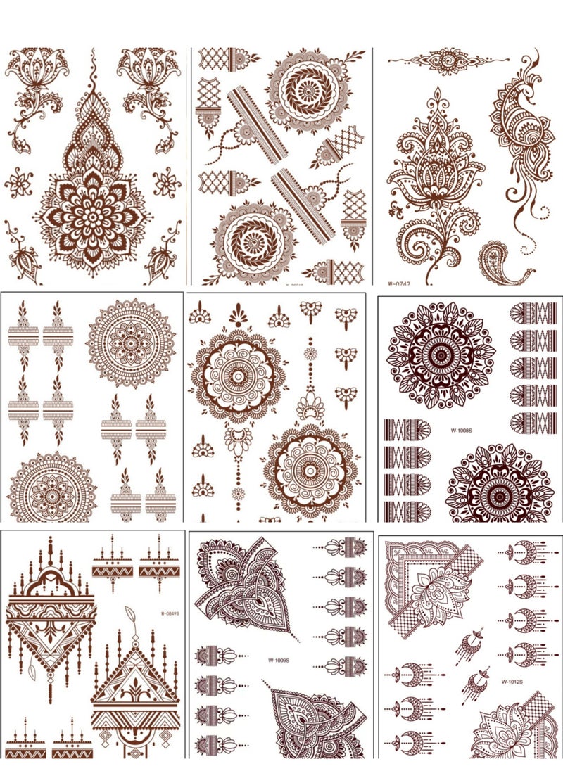 18 Sheets Henna Temporary Tattoo Stickers Mehndi Design Full Hand Brown - pzsku/ZEAAD6B59407286B8F356Z/45/_/1737083753/70d2afaf-0bbe-4ff1-acb3-597d34405aec