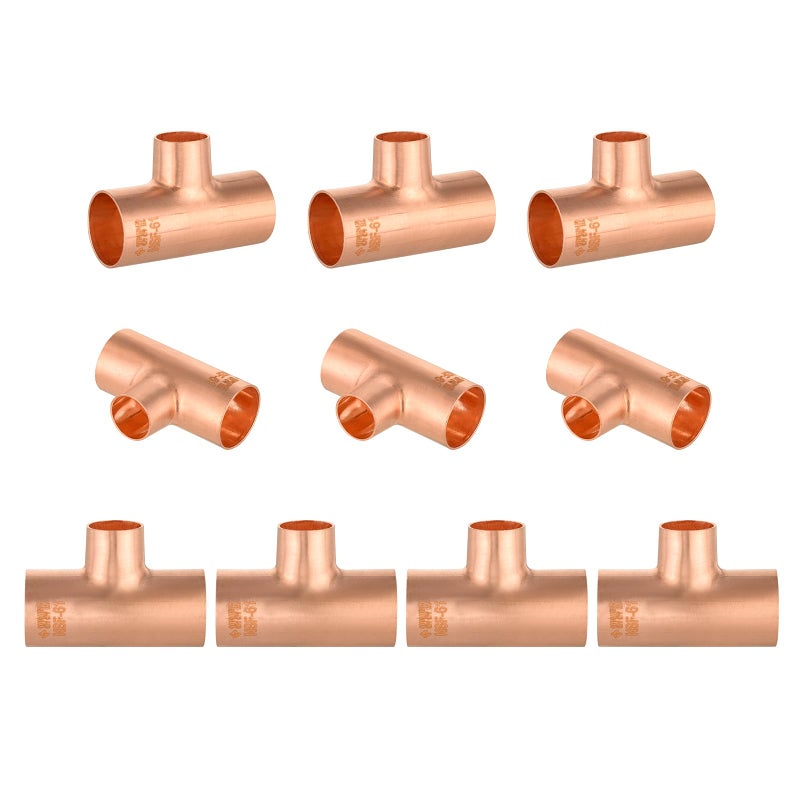 GUOFIS 10PACK GUOFIS 34Inch C x 34Inch C x 12Inch C Copper Tee LF Short Radius Fittings Tee with Sweat Solder Connection for Residential Commercial - Image 2