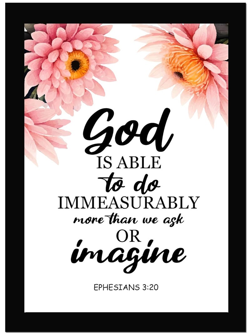 AR Creative God Is Able Bible Verse Wall Photo Framed Wall Poster Bible Quotes Print with Frame Home 136 inch x 102 inch Multicolor - Image 1