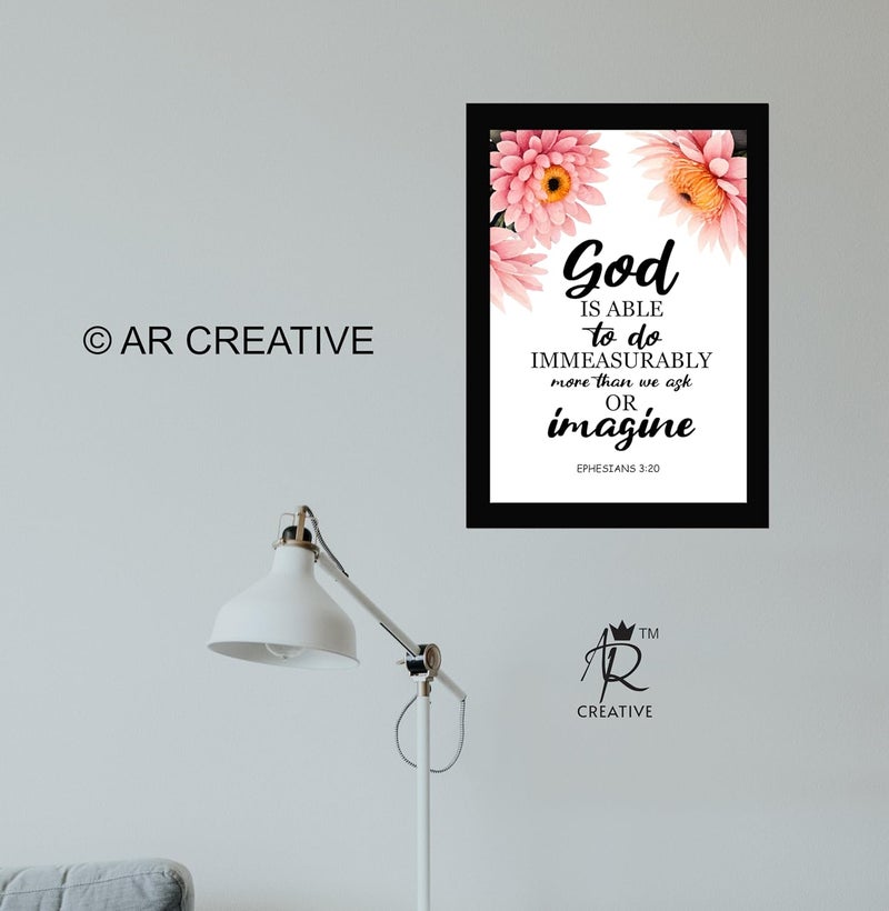 AR Creative God Is Able Bible Verse Wall Photo Framed Wall Poster Bible Quotes Print with Frame Home 136 inch x 102 inch Multicolor - Image 3