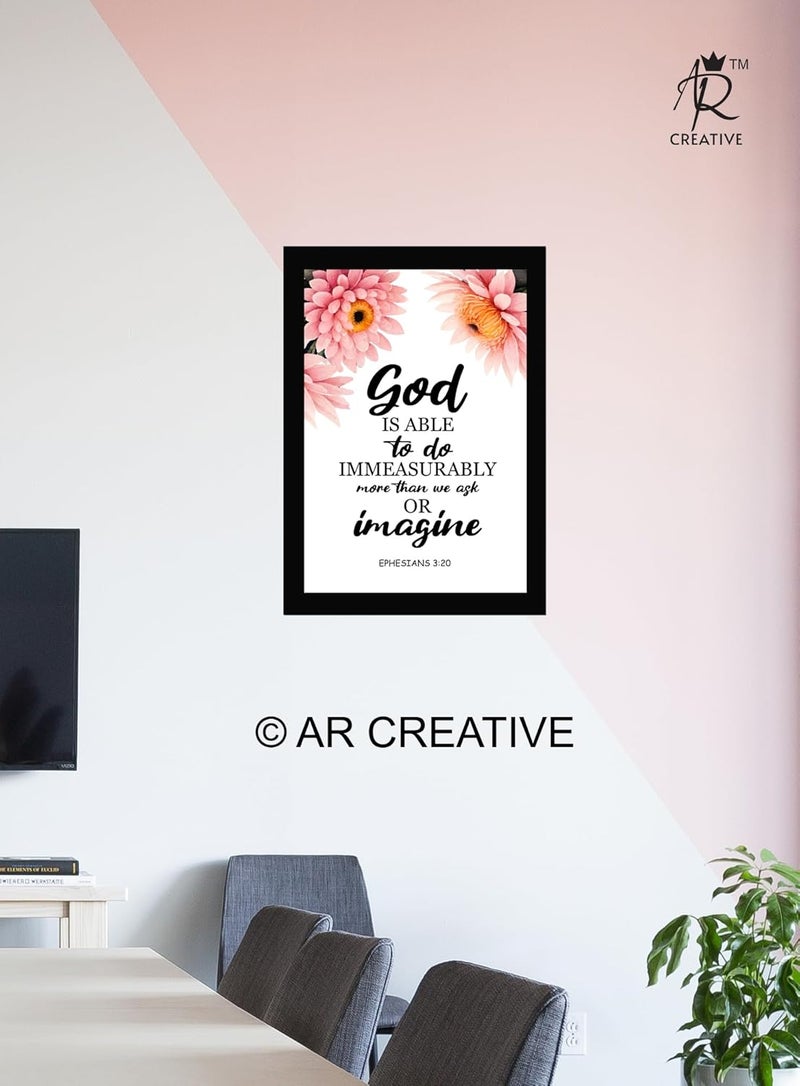 AR Creative God Is Able Bible Verse Wall Photo Framed Wall Poster Bible Quotes Print with Frame Home 136 inch x 102 inch Multicolor - Image 2