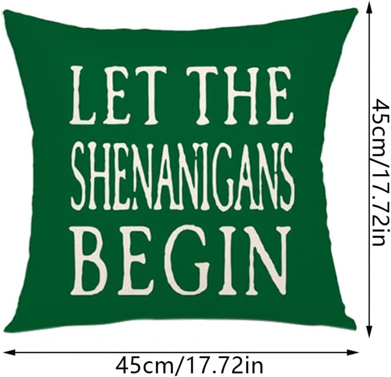 Pillow Cover 4PCS Shamrock Throw Pillow Covers Clover Cushion Case for Home Decor - Image 2
