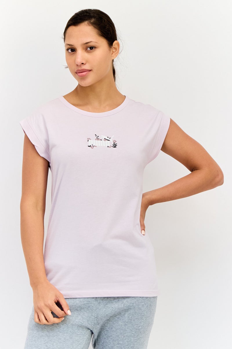 PUMA Women Relaxed Fit Cap Sleeves Outdoor T-shirt, Light Lavender - Image 1