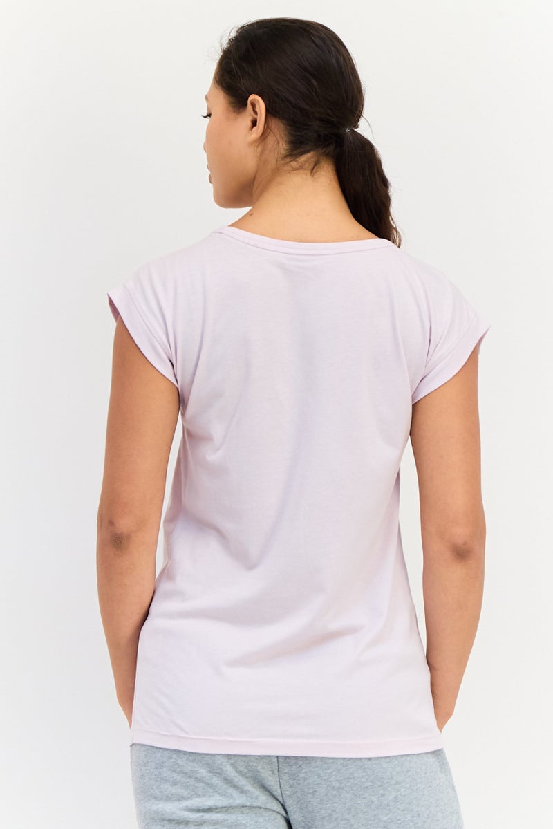 PUMA Women Relaxed Fit Cap Sleeves Outdoor T-shirt, Light Lavender - Image 3