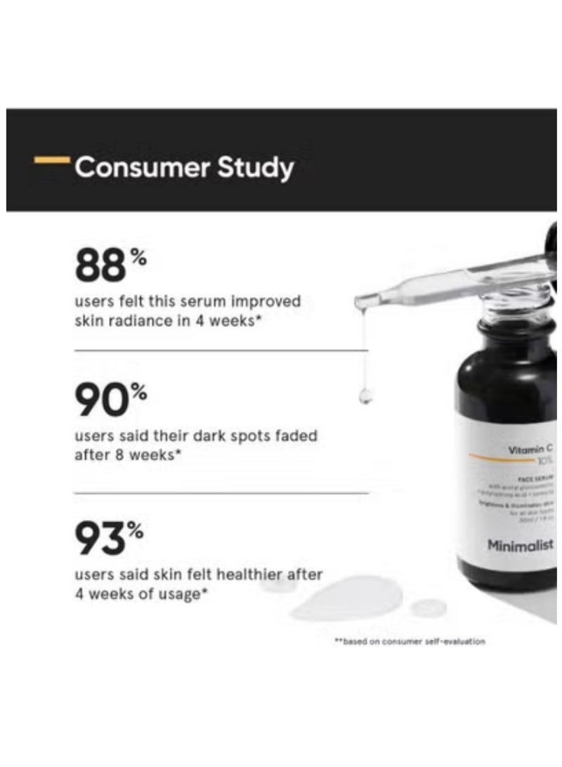 MINIMALIST 10 Percent Vitamin C Serum For Brightening Sensitive Skin Beginners Minimalist Formula - Image 2