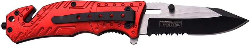 Tac-Force TAC Force TF-835 Series Spring Assist Folding Knife, Two-Tone Half-Serrated Blade, 4.5-Inch Closed - Image 3