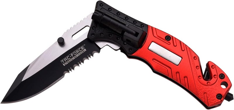 Tac-Force TAC Force TF-835 Series Spring Assist Folding Knife, Two-Tone Half-Serrated Blade, 4.5-Inch Closed - Image 5