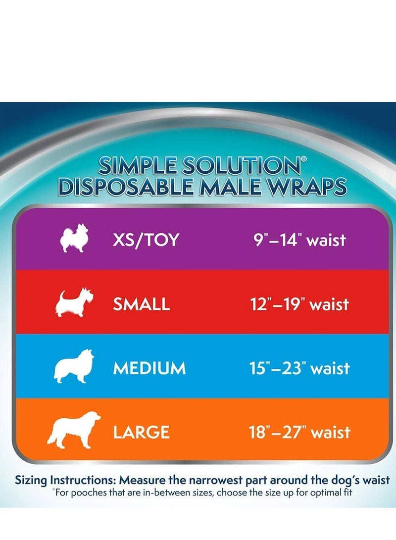 Simple Solution Large Disposable Male Dog Wraps 12Pc - Image 2