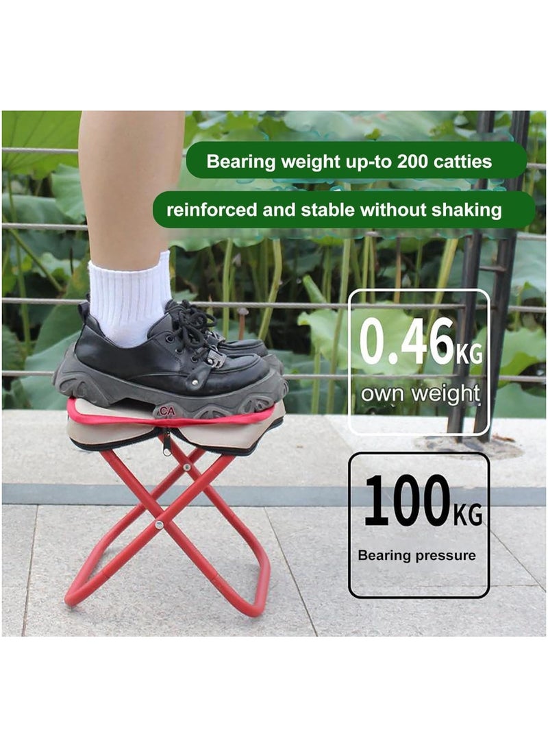 Portable Camping Stool, High Load-Bearing Folding Stool, 2025 Stool&Bag Integrated Design Portable Seat Foldable Stool for Outdoor Camping Gardening, Fishing, BBQ, Beach Hiking.(30cmx26.5cm) - Image 4