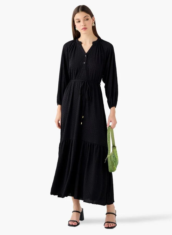 سبلاش فيڤ Textured Maxi Women Dress with Tie-Up Detail