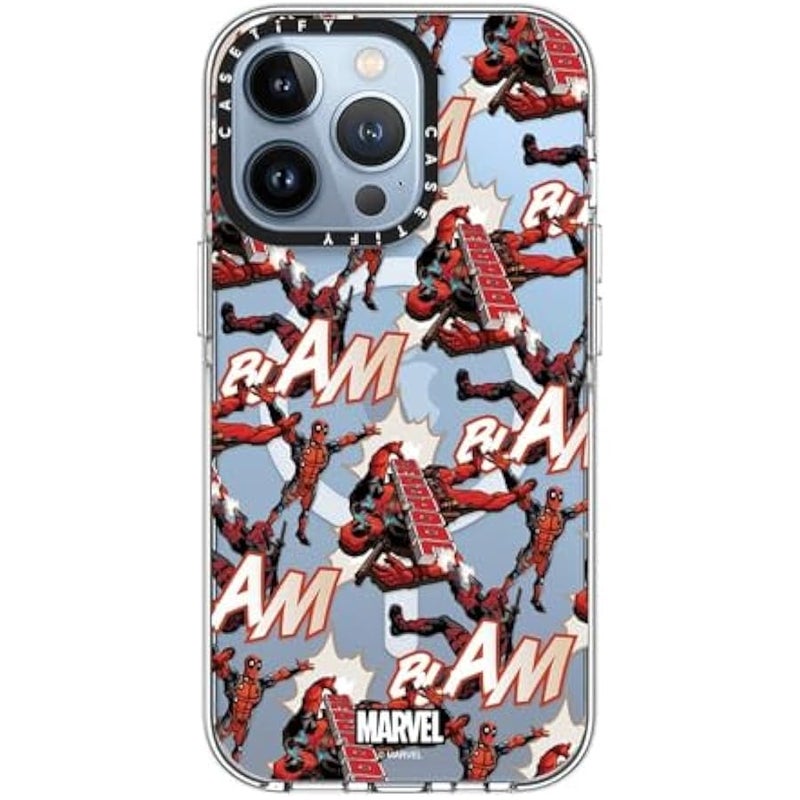 Casetify Clear iPhone 13 Pro Case 【Deadpool & Wolverine Co-Lab/Not Yellowing / 6.6ft Drop Protection/Magsafe】 - Deadpool Pattern Case - Clear - Image 2