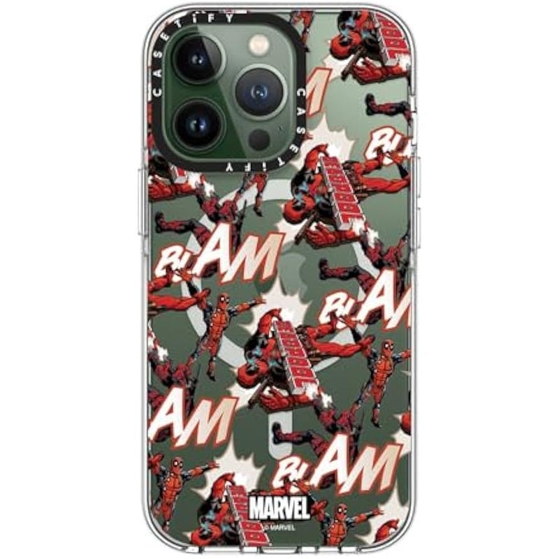 Casetify Clear iPhone 13 Pro Case 【Deadpool & Wolverine Co-Lab/Not Yellowing / 6.6ft Drop Protection/Magsafe】 - Deadpool Pattern Case - Clear - Image 3