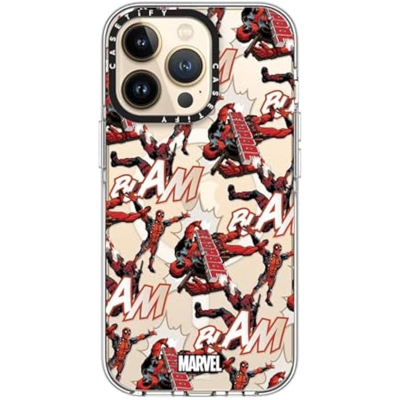 Casetify Clear iPhone 13 Pro Case 【Deadpool & Wolverine Co-Lab/Not Yellowing / 6.6ft Drop Protection/Magsafe】 - Deadpool Pattern Case - Clear - Image 5