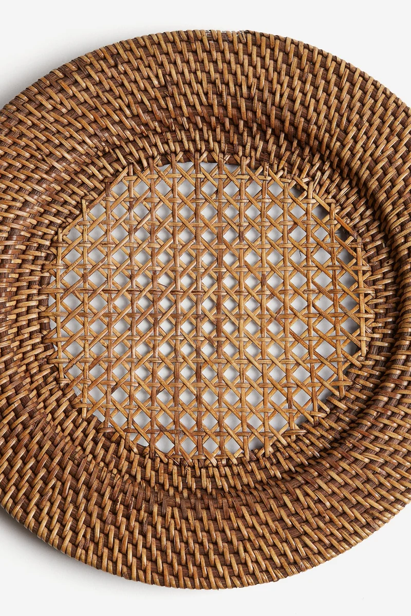 H&M 2-pack rattan charger plates